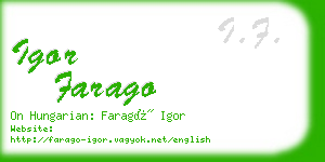 igor farago business card