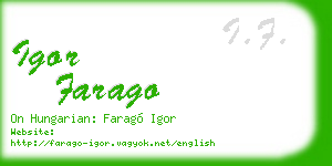 igor farago business card
